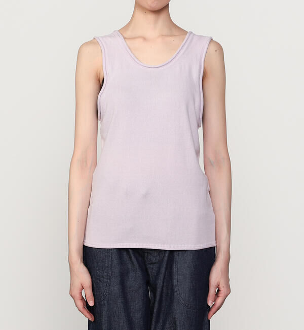 UNFIL「UNFIL | ブラッシュシルクコットン スリーブレストップ WOMEN」|Tシャツ・カットソー|