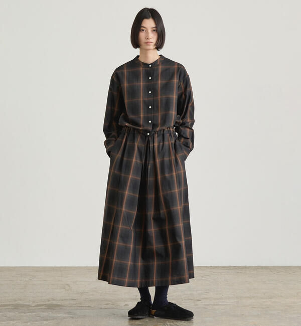  「nicholson & nicholson | ドローストリングブラウス チェック WOMEN」|シャツ・ブラウス|