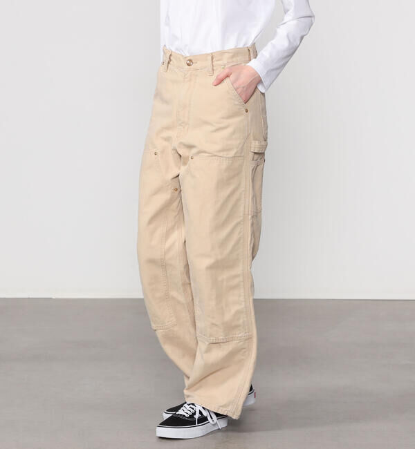  「orSlow | 〈別注〉 DOUBLE KNEE WORK PANTS BEIGE WOMEN」|チノ|