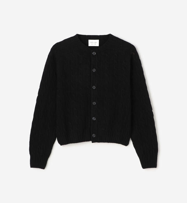 Morris & Sons「MORRIS & SONS | ジーロンラム ケーブルニットカーディガン WOMEN」|ニット・セーター|BLACK