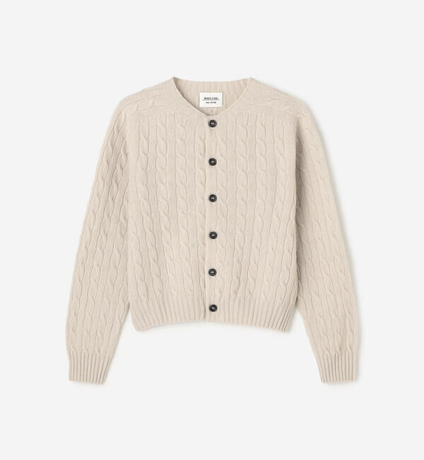 Morris & Sons「MORRIS & SONS | ジーロンラム ケーブルニットカーディガン WOMEN」|ニット・セーター|