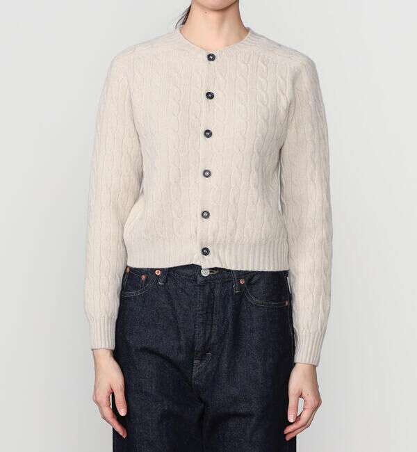 Morris & Sons「MORRIS & SONS | ジーロンラム ケーブルニットカーディガン WOMEN」|ニット・セーター|