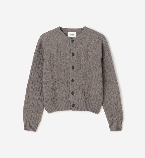 Morris & Sons「MORRIS & SONS | ジーロンラム ケーブルニットカーディガン WOMEN」|ニット・セーター|BROWN系1
