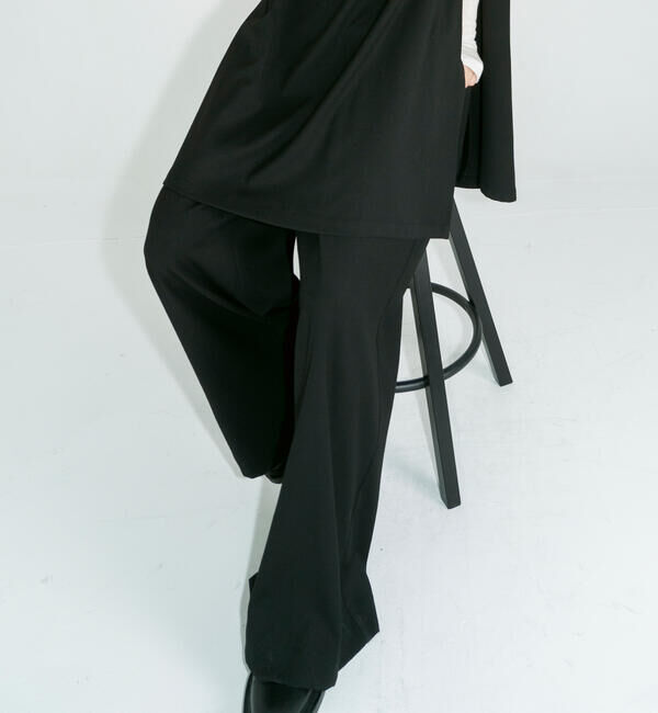  「eunoia | 2タックワイドパンツ WOMEN」|チノ|BLACK