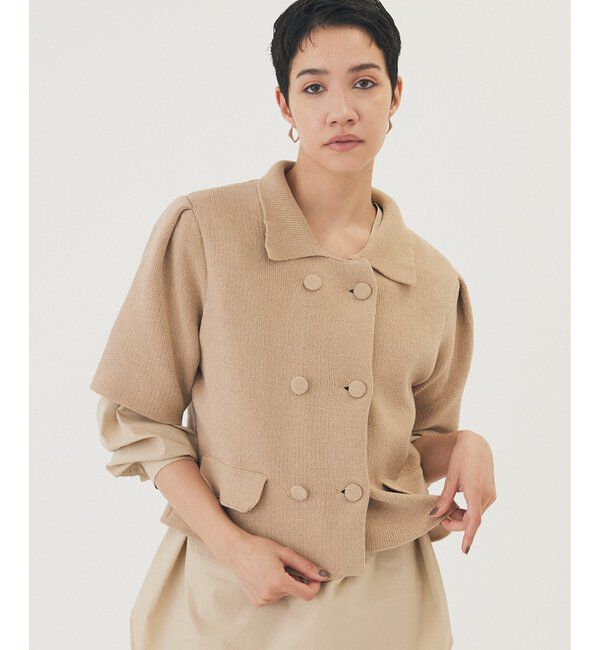 THE PAUSE「【THE PAUSE】ベロアニットショートカーディガン」|ニット・セーター|