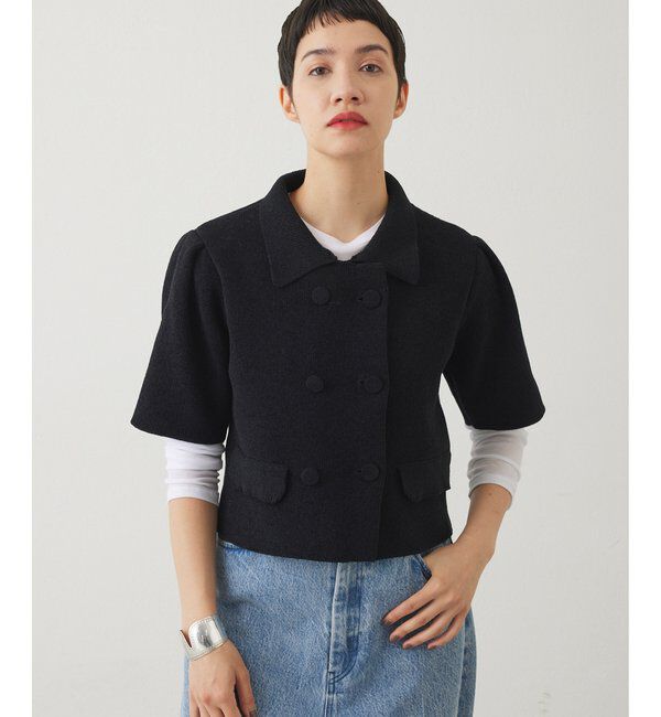 THE PAUSE「【THE PAUSE】ベロアニットショートカーディガン」|ニット・セーター|