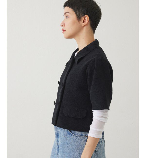 THE PAUSE「【THE PAUSE】ベロアニットショートカーディガン」|ニット・セーター|