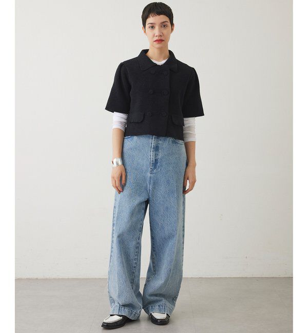 THE PAUSE「【THE PAUSE】ベロアニットショートカーディガン」|ニット・セーター|