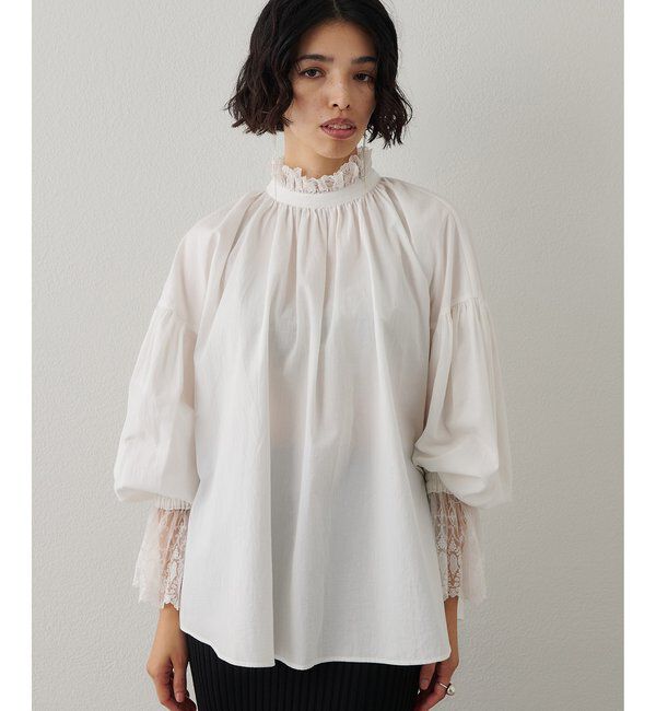  「レースギャザーブラウス」|シャツ・ブラウス|