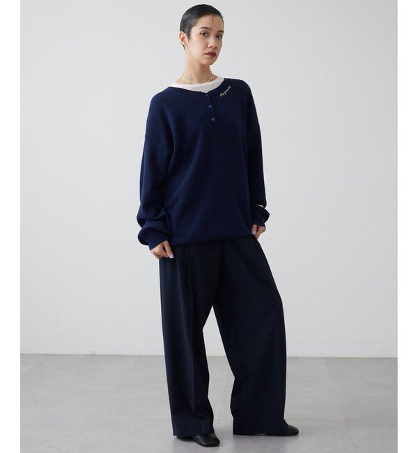 THE PAUSE「【THE PAUSE】ヘンリーネック刺繍プルオーバー」|ニット・セーター|