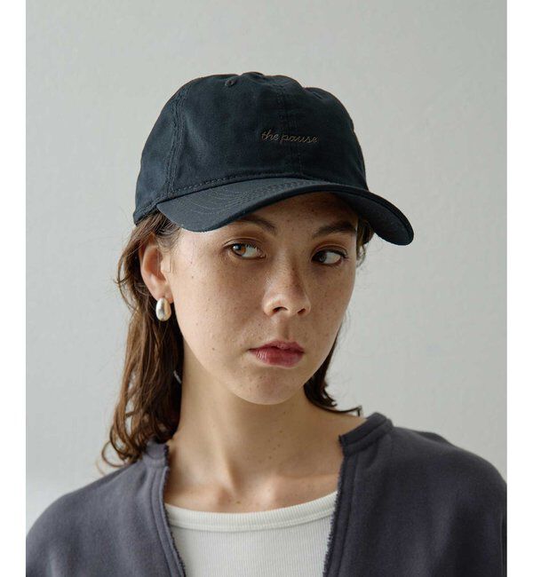  「【THE PAUSE】コットン刺繍キャップ」|ハット|