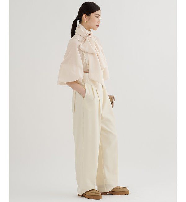  「ハイウエストタックパンツ」|チノ|