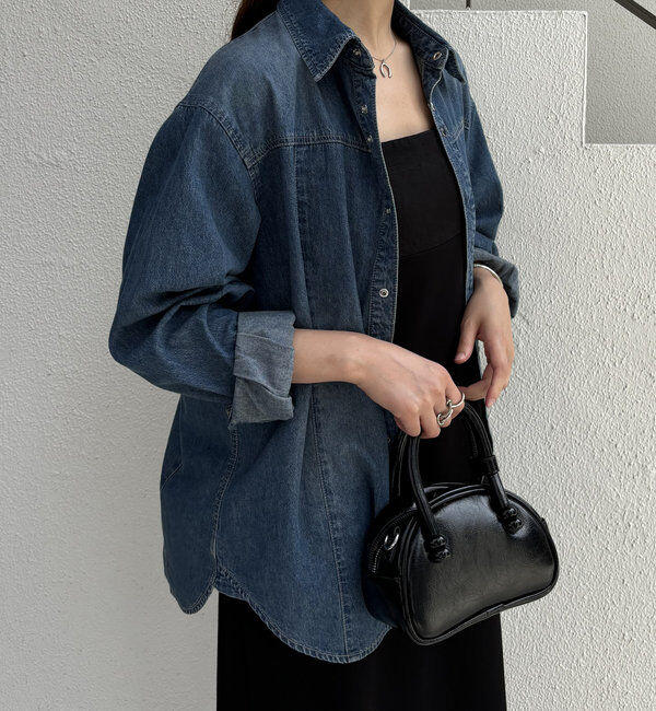  「ボウタイデニムシャツ」|シャツ・ブラウス|