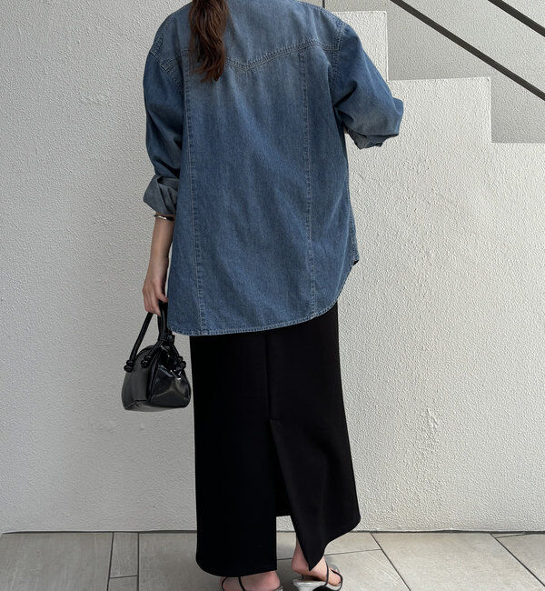  「ボウタイデニムシャツ」|シャツ・ブラウス|