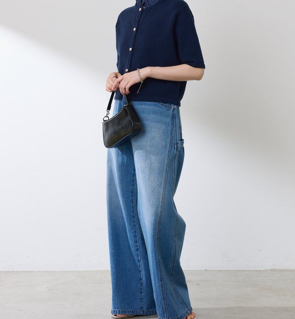  「【ウエスト調整できる】Q.anos ルーズアジャストデニム」|デニム|