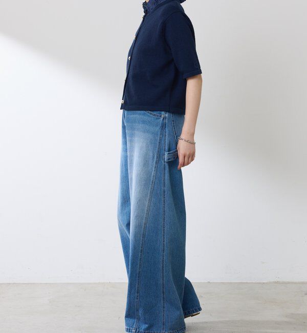  「【ウエスト調整できる】Q.anos ルーズアジャストデニム」|デニム|