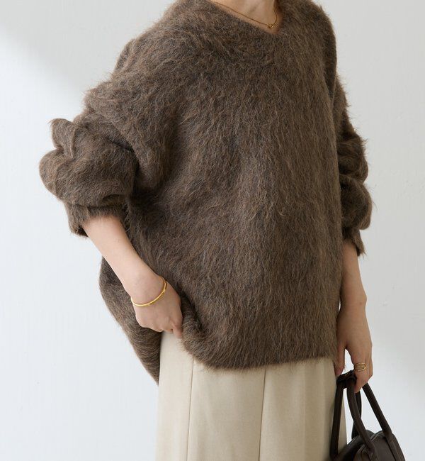  「アルパカ混Vネックニット」|ニット・セーター|