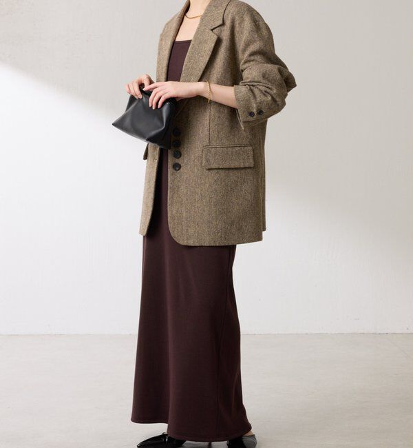  「【腰回りカバー】ネップオーバージャケット」|テーラードジャケット|