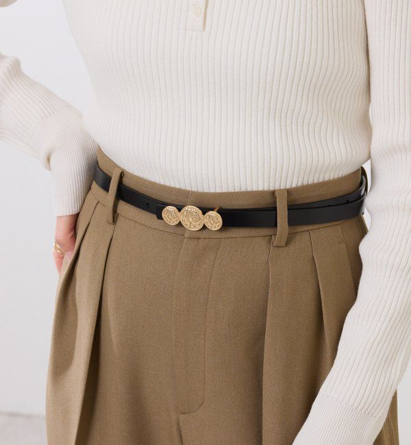  「【PAPILLONNER/パピヨネ】コインベルト」|ベルト|ブラック