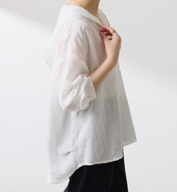  「【ロングシーズン活躍◎】シアークレープパーカー」|シャツ・ブラウス|