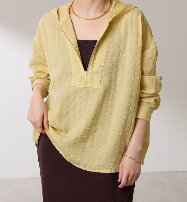  「【ロングシーズン活躍◎】シアークレープパーカー」|シャツ・ブラウス|イエロー