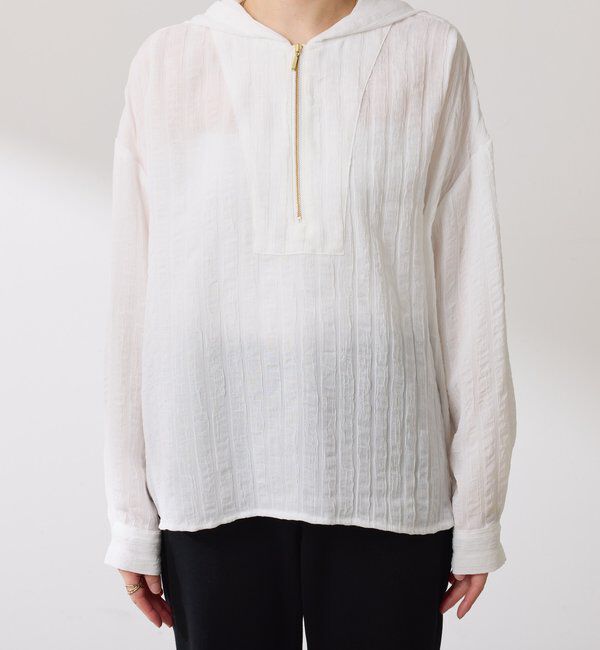  「【ロングシーズン活躍◎】シアークレープパーカー」|シャツ・ブラウス|