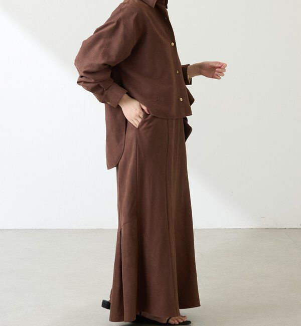  「スエードタッチバックロングシャツ」|シャツ・ブラウス|