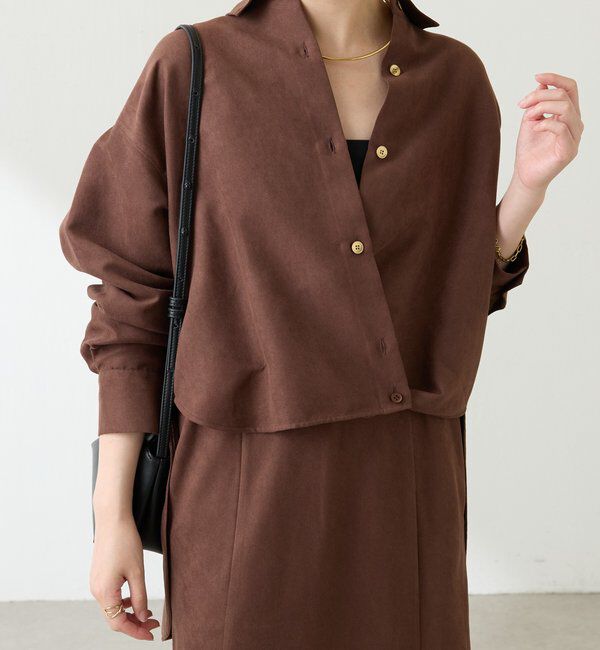  「スエードタッチバックロングシャツ」|シャツ・ブラウス|