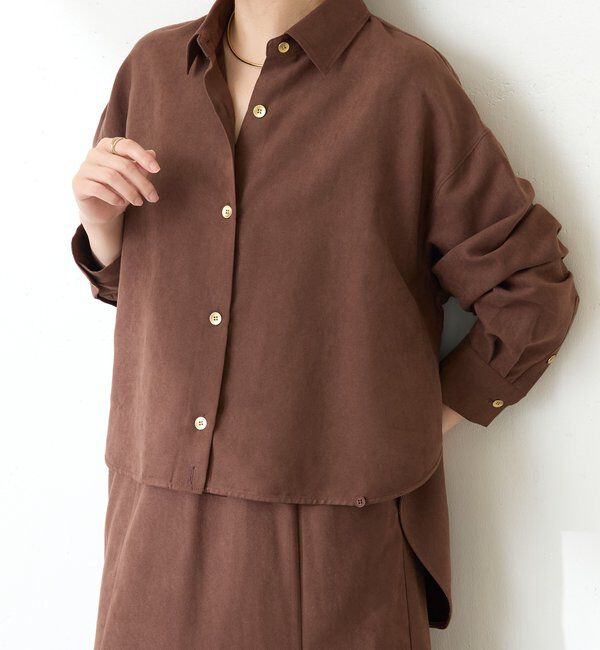  「スエードタッチバックロングシャツ」|シャツ・ブラウス|