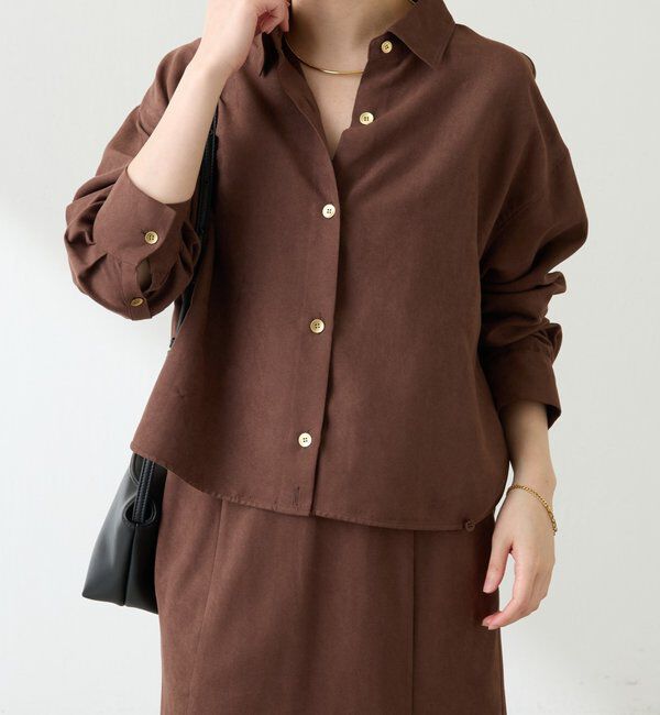  「スエードタッチバックロングシャツ」|シャツ・ブラウス|