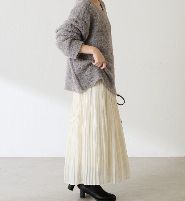  「フィラメントサテンプリーツスカート」|スカート|