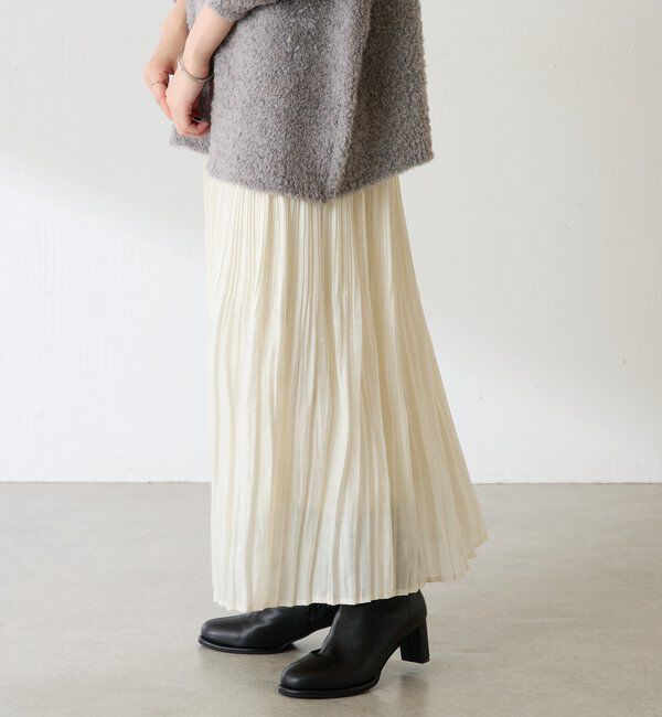  「フィラメントサテンプリーツスカート」|スカート|