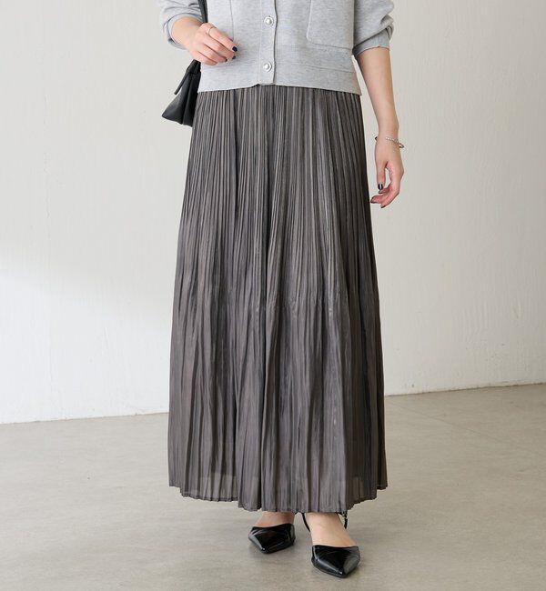  「フィラメントサテンプリーツスカート」|スカート|