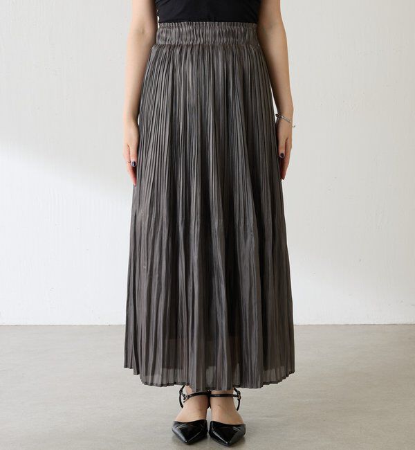  「フィラメントサテンプリーツスカート」|スカート|