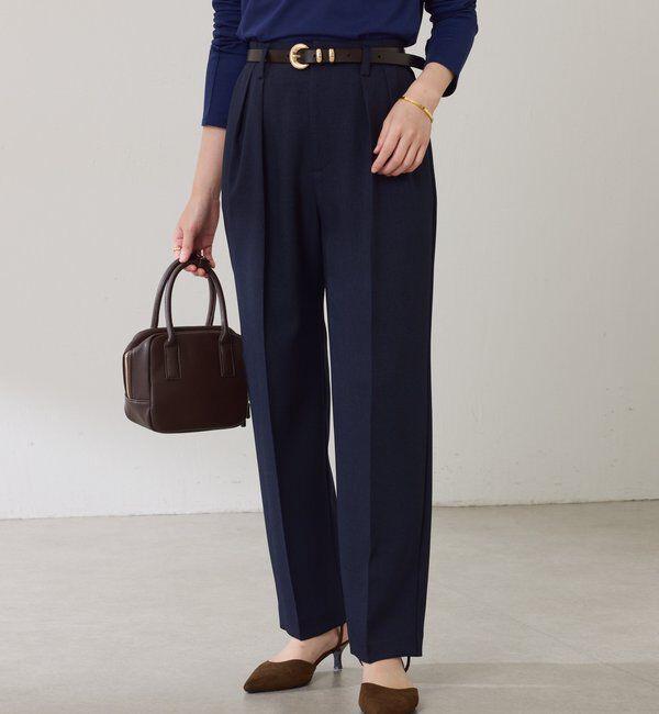  「ウールライクテーパードパンツ」|チノ|