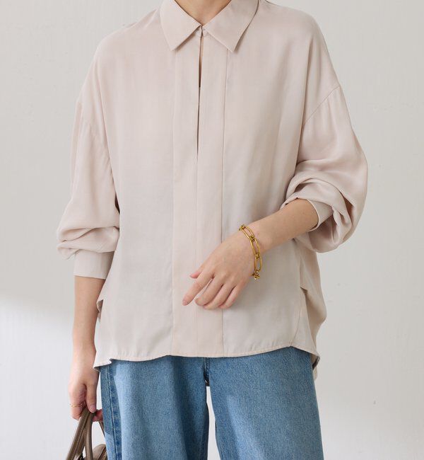  「スキッパー袖リブブラウス」|シャツ・ブラウス|