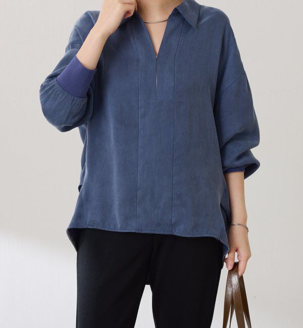  「スキッパー袖リブブラウス」|シャツ・ブラウス|