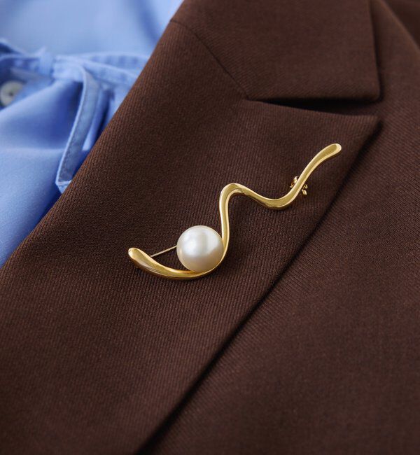  「【PAPILLONNER/パピヨネ】ウェーブパールブローチ」|リング|ゴールド