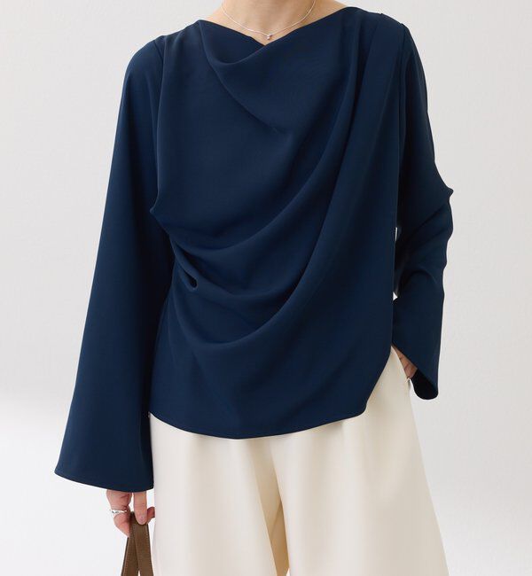  「フロントドレープブラウス」|シャツ・ブラウス|