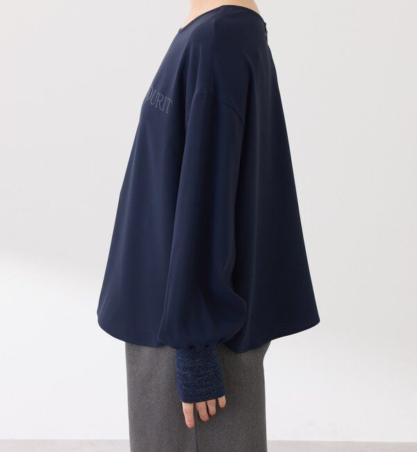  「袖ラメリブ2WAYロゴロンT」|Tシャツ・カットソー|