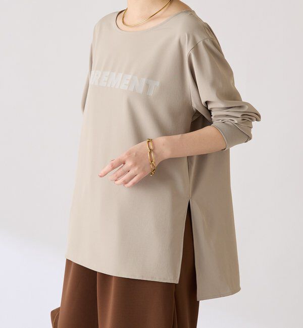  「フロッキーロゴ袖リブロンT/Tブラウス」|Tシャツ・カットソー|