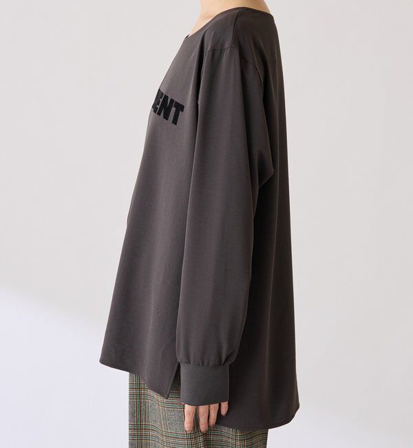  「フロッキーロゴ袖リブロンT/Tブラウス」|Tシャツ・カットソー|