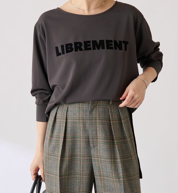  「フロッキーロゴ袖リブロンT/Tブラウス」|Tシャツ・カットソー|