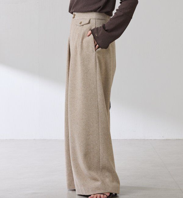  「ツイードタックワイドパンツ」|チノ|