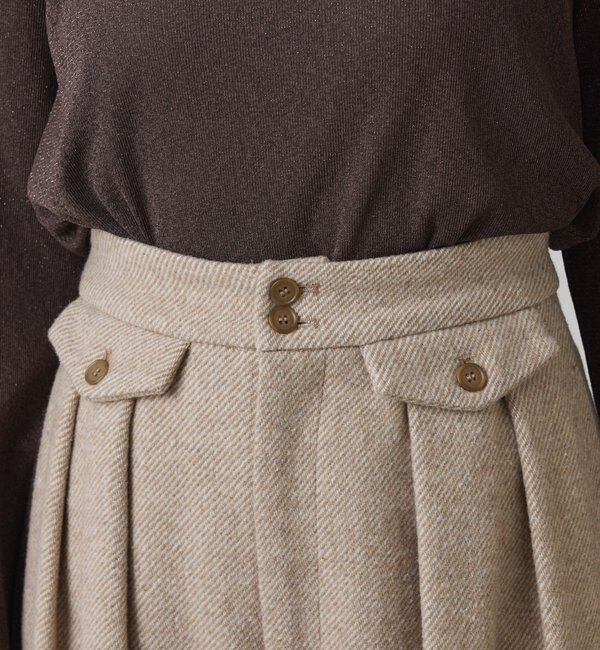  「ツイードタックワイドパンツ」|チノ|