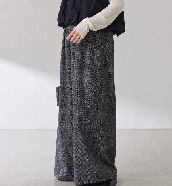  「ツイードタックワイドパンツ」|チノ|