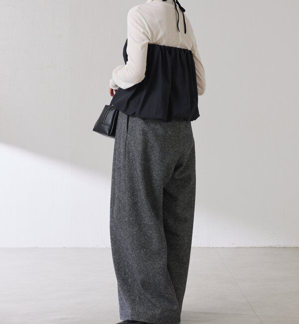  「ツイードタックワイドパンツ」|チノ|
