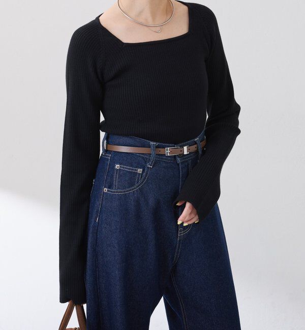  「深スクエアリブニット」|ニット・セーター|