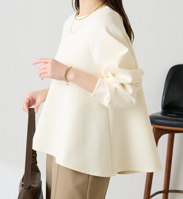  「袖ビジューペプラムカットソー」|Tシャツ・カットソー|