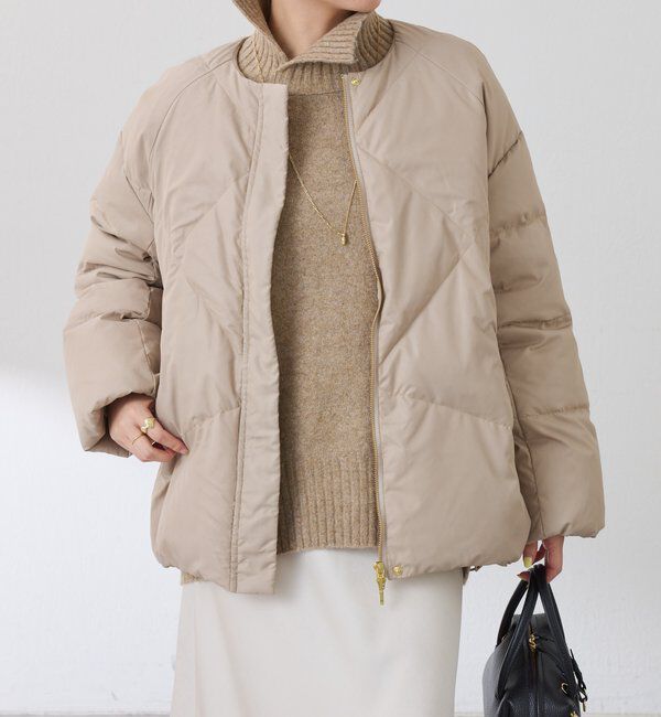  「【マット見え/軽量コート】ライトエンボスノーカラーダウン」|その他|